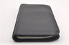 Authentic SAINT LAURENT Round Zip Long Wallet Purse Leather 328558 Black 0832G