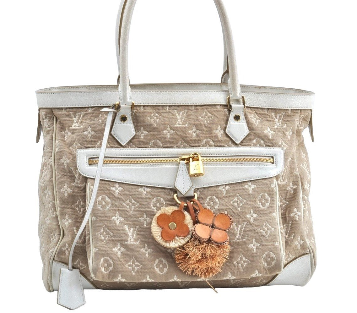 Authentic Louis Vuitton Monogram Sabbia Cabas GM Tote Bag Beige M93793 LV 0832H