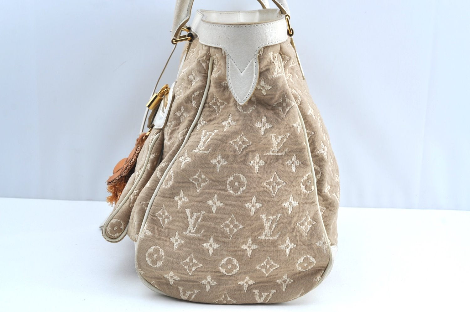 Authentic Louis Vuitton Monogram Sabbia Cabas GM Tote Bag Beige M93793 LV 0832H