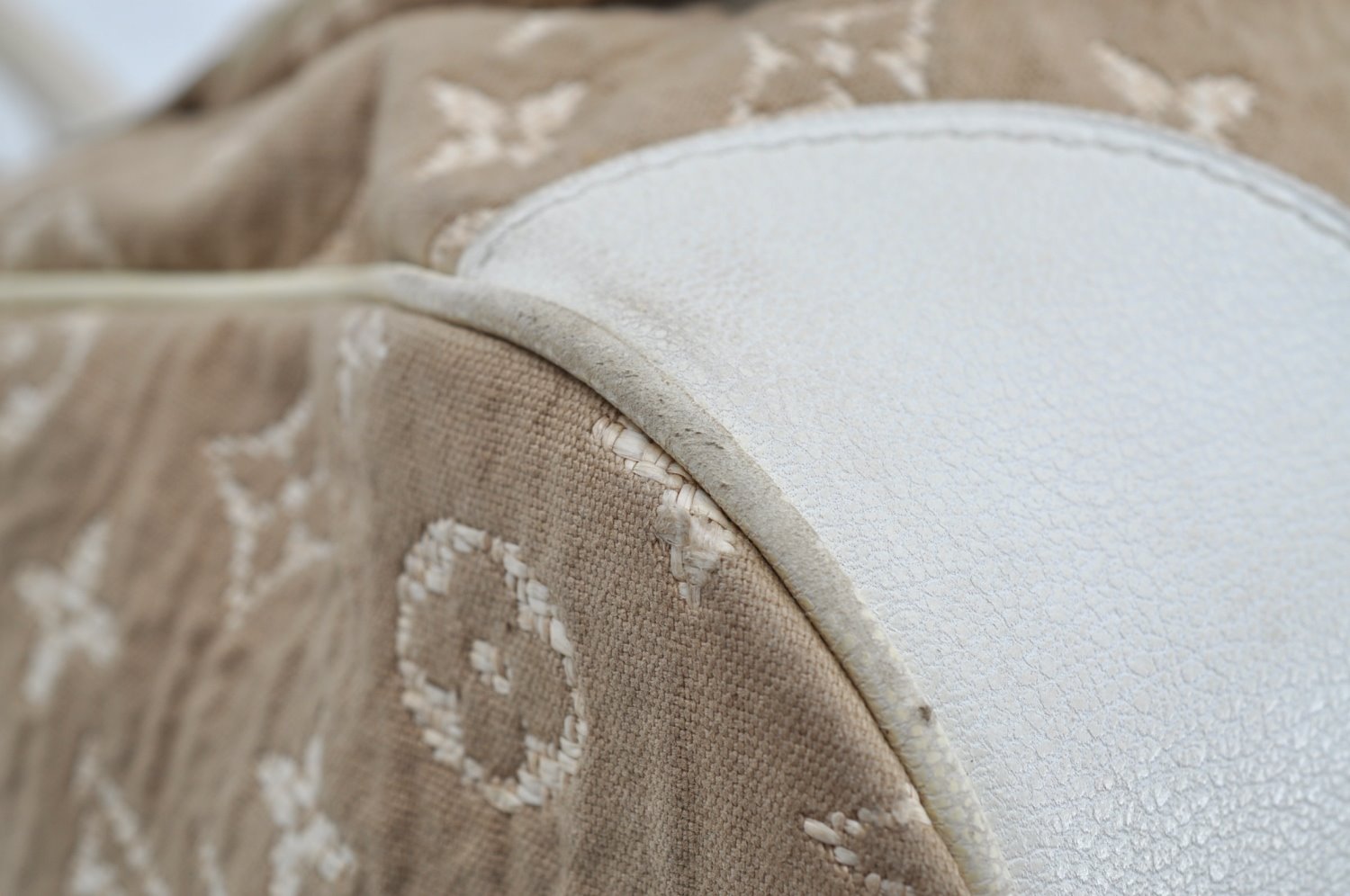 Authentic Louis Vuitton Monogram Sabbia Cabas GM Tote Bag Beige M93793 LV 0832H