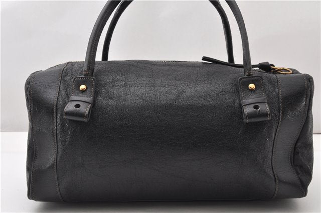 Authentic Chloe Eclipse Vintage Hand Boston Bag Leather Black 0833G