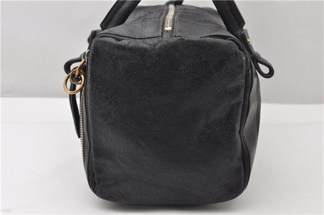 Authentic Chloe Eclipse Vintage Hand Boston Bag Leather Black 0833G