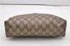 Authentic GUCCI Vintage Clutch Hand Bag Purse GG PVC Leather Brown 0834G
