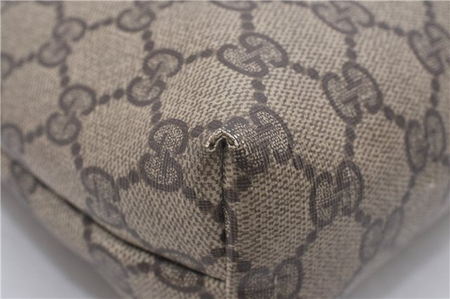 Authentic GUCCI Vintage Clutch Hand Bag Purse GG PVC Leather Brown 0834G