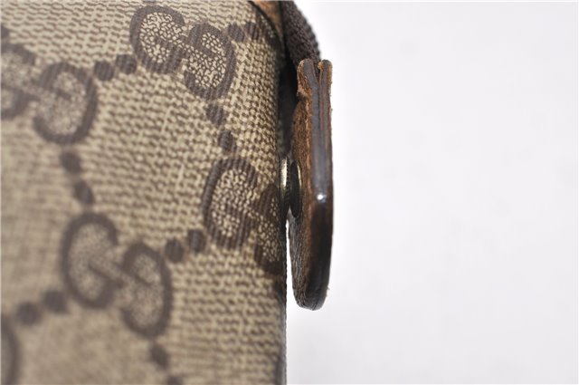 Authentic GUCCI Vintage Clutch Hand Bag Purse GG PVC Leather Brown 0834G