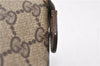 Authentic GUCCI Vintage Clutch Hand Bag Purse GG PVC Leather Brown 0834G