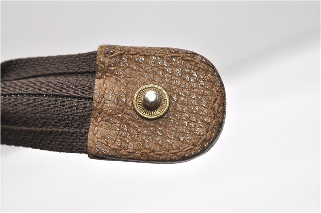 Authentic GUCCI Vintage Clutch Hand Bag Purse GG PVC Leather Brown 0834G