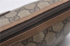Authentic GUCCI Vintage Clutch Hand Bag Purse GG PVC Leather Brown 0834G