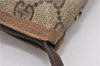 Authentic GUCCI Vintage Clutch Hand Bag Purse GG PVC Leather Brown 0834G