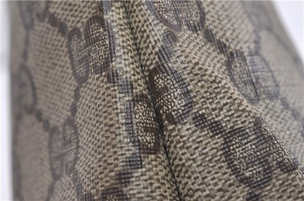 Authentic GUCCI Vintage Clutch Hand Bag Purse GG PVC Leather Brown 0834G