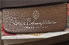 Authentic GUCCI Vintage Clutch Hand Bag Purse GG PVC Leather Brown 0834G