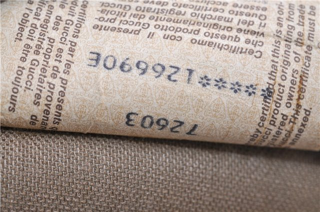 Authentic GUCCI Vintage Clutch Hand Bag Purse GG PVC Leather Brown 0834G