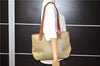 Authentic CELINE Macadam Blason Shoulder Tote Bag PVC Leather Beige 0837F