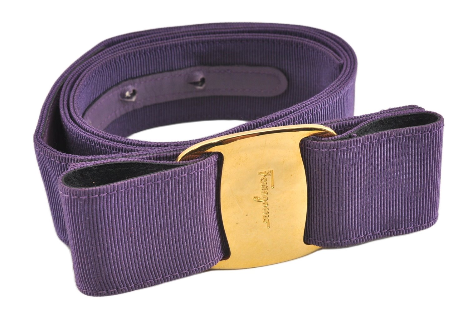 Authentic Salvatore Ferragamo Vara Nylon Leather Belt 28-32.7