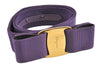 Authentic Salvatore Ferragamo Vara Nylon Leather Belt 28-32.7" Purple 0837G