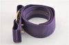 Authentic Salvatore Ferragamo Vara Nylon Leather Belt 28-32.7" Purple 0837G