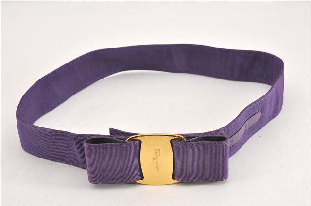 Authentic Salvatore Ferragamo Vara Nylon Leather Belt 28-32.7