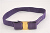 Authentic Salvatore Ferragamo Vara Nylon Leather Belt 28-32.7" Purple 0837G