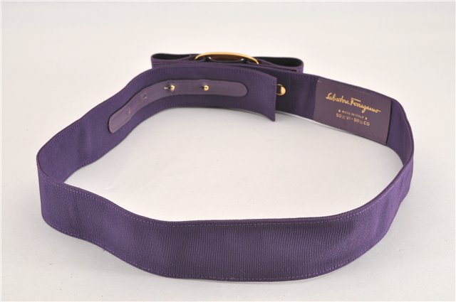 Authentic Salvatore Ferragamo Vara Nylon Leather Belt 28-32.7