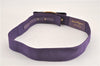 Authentic Salvatore Ferragamo Vara Nylon Leather Belt 28-32.7" Purple 0837G