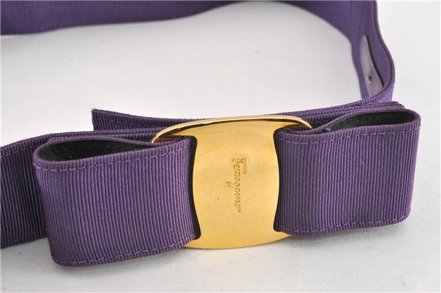 Authentic Salvatore Ferragamo Vara Nylon Leather Belt 28-32.7