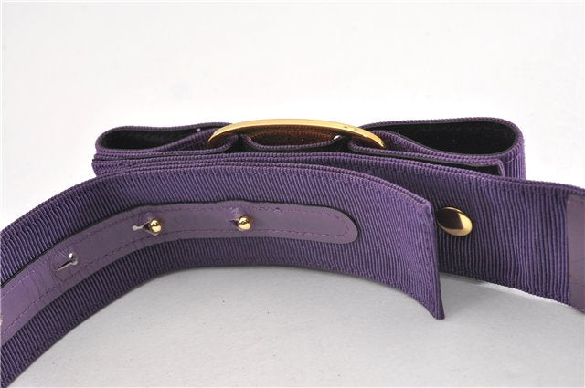 Authentic Salvatore Ferragamo Vara Nylon Leather Belt 28-32.7