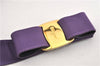 Authentic Salvatore Ferragamo Vara Nylon Leather Belt 28-32.7" Purple 0837G