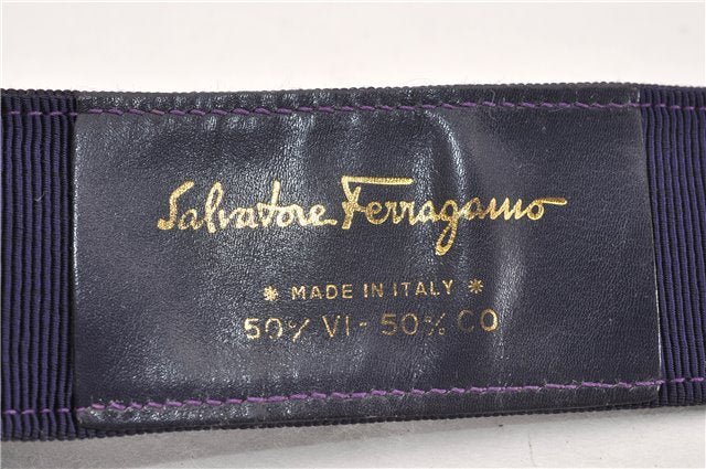 Authentic Salvatore Ferragamo Vara Nylon Leather Belt 23.6-28.5