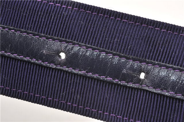 Authentic Salvatore Ferragamo Vara Nylon Leather Belt 23.6-28.5