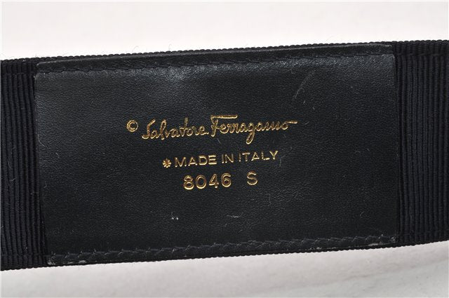 Authentic Salvatore Ferragamo Vara Nylon Leather Belt 24-28.7