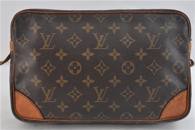 Auth Louis Vuitton Monogram Compiegne 28 Clutch Hand Bag M51845 LV Junk 0840D