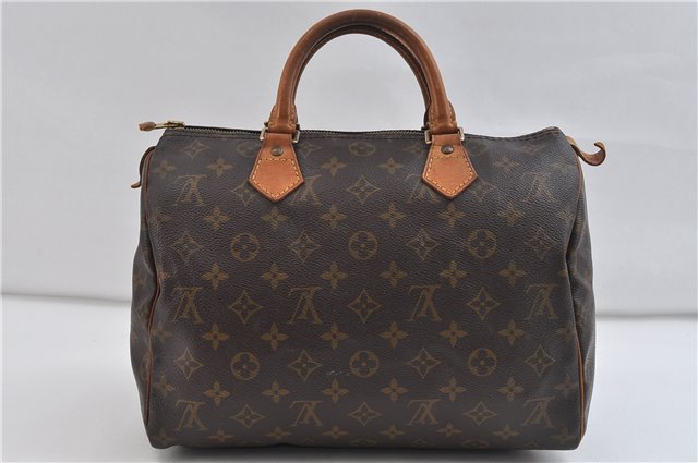 Authentic Louis Vuitton Monogram Speedy 30 Hand Bag M41526 LV 0841D