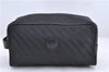 Authentic GUCCI Clutch Hand Bag Pouch Purse Canvas Leather Black 0843D