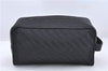 Authentic GUCCI Clutch Hand Bag Pouch Purse Canvas Leather Black 0843D