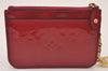 Authentic Louis Vuitton Vernis Pochette Cles NM Coin Purse Case M91669 Red 0843I