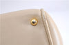 Authentic GUCCI Vintage Bamboo 2way Hand Shoulder Bag Leather Beige 0844D