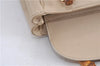 Authentic GUCCI Vintage Bamboo 2way Hand Shoulder Bag Leather Beige 0844D