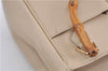 Authentic GUCCI Vintage Bamboo 2way Hand Shoulder Bag Leather Beige 0844D