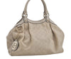 Authentic GUCCI Guccissima Sukey Shoulder Tote Bag GG Leather 211944 White 0846I