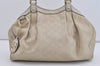 Authentic GUCCI Guccissima Sukey Shoulder Tote Bag GG Leather 211944 White 0846I