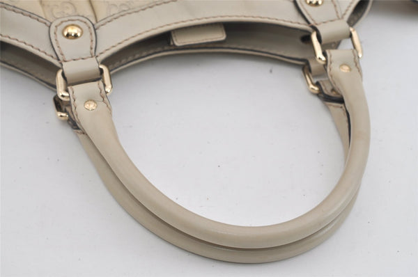 Authentic GUCCI Guccissima Sukey Shoulder Tote Bag GG Leather 211944 White 0846I