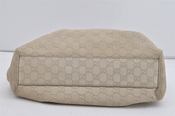 Authentic GUCCI Guccissima Sukey Shoulder Tote Bag GG Leather 211944 White 0846I