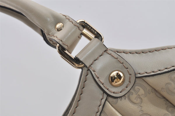 Authentic GUCCI Guccissima Sukey Shoulder Tote Bag GG Leather 211944 White 0846I