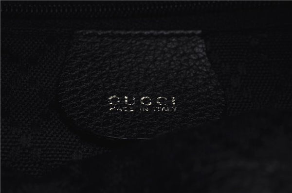 Authentic GUCCI Bamboo Backpack Suede Leather Black 0847D