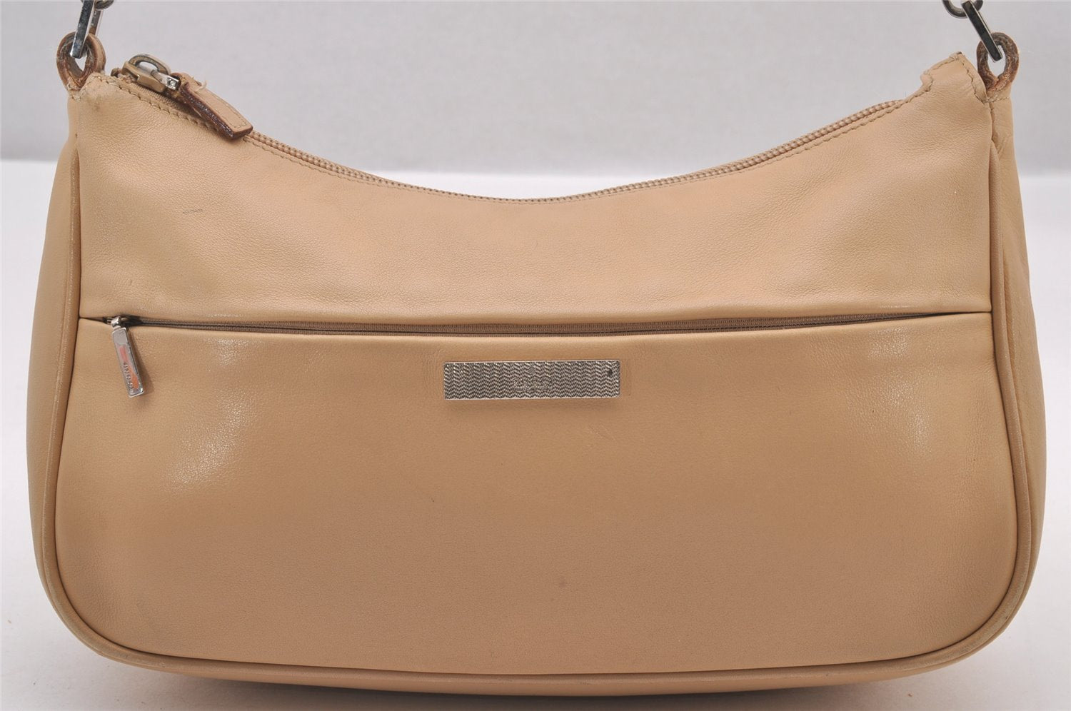 Authentic GUCCI Vintage Bamboo Shoulder Hand Bag Leather 0013865 Beige 0847I
