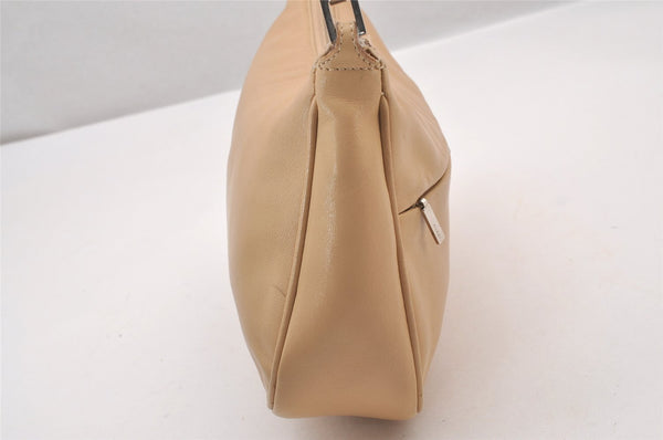 Authentic GUCCI Vintage Bamboo Shoulder Hand Bag Leather 0013865 Beige 0847I