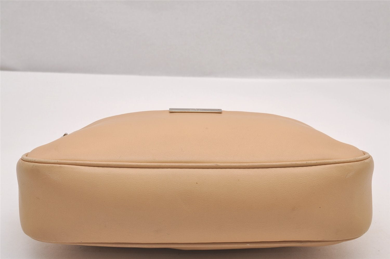 Authentic GUCCI Vintage Bamboo Shoulder Hand Bag Leather 0013865 Beige 0847I