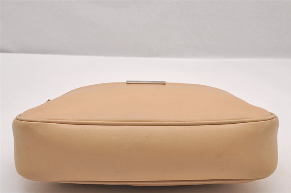Authentic GUCCI Vintage Bamboo Shoulder Hand Bag Leather 0013865 Beige 0847I