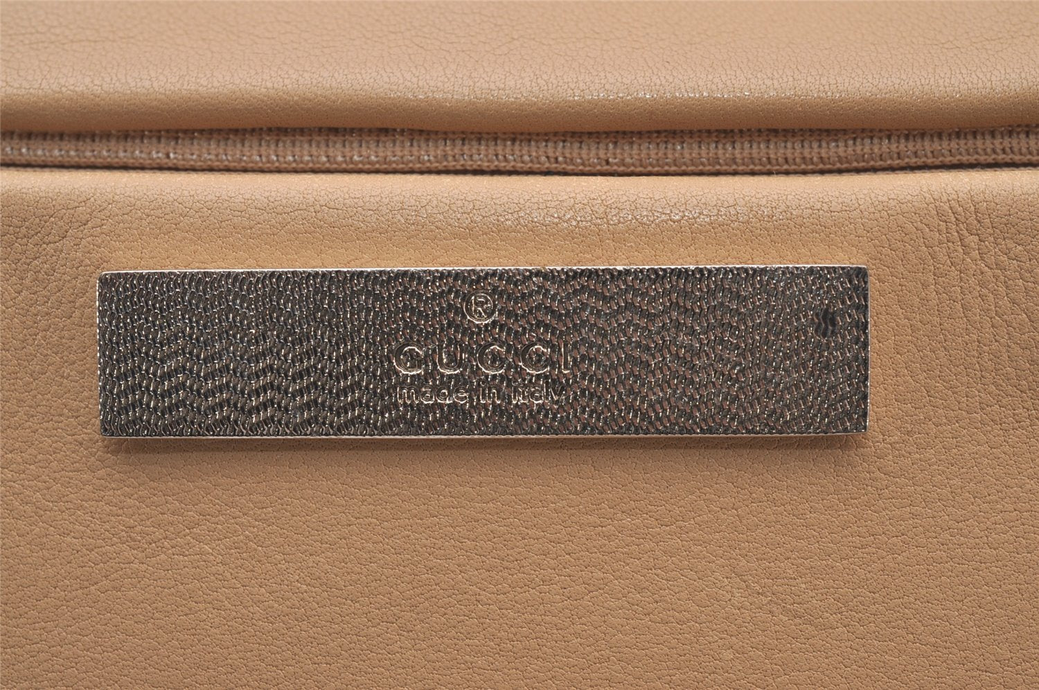 Authentic GUCCI Vintage Bamboo Shoulder Hand Bag Leather 0013865 Beige 0847I