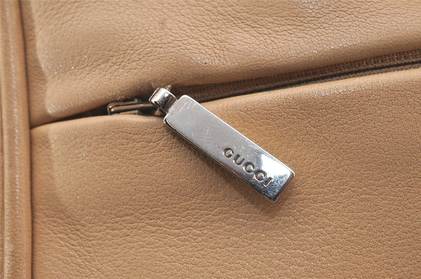 Authentic GUCCI Vintage Bamboo Shoulder Hand Bag Leather 0013865 Beige 0847I